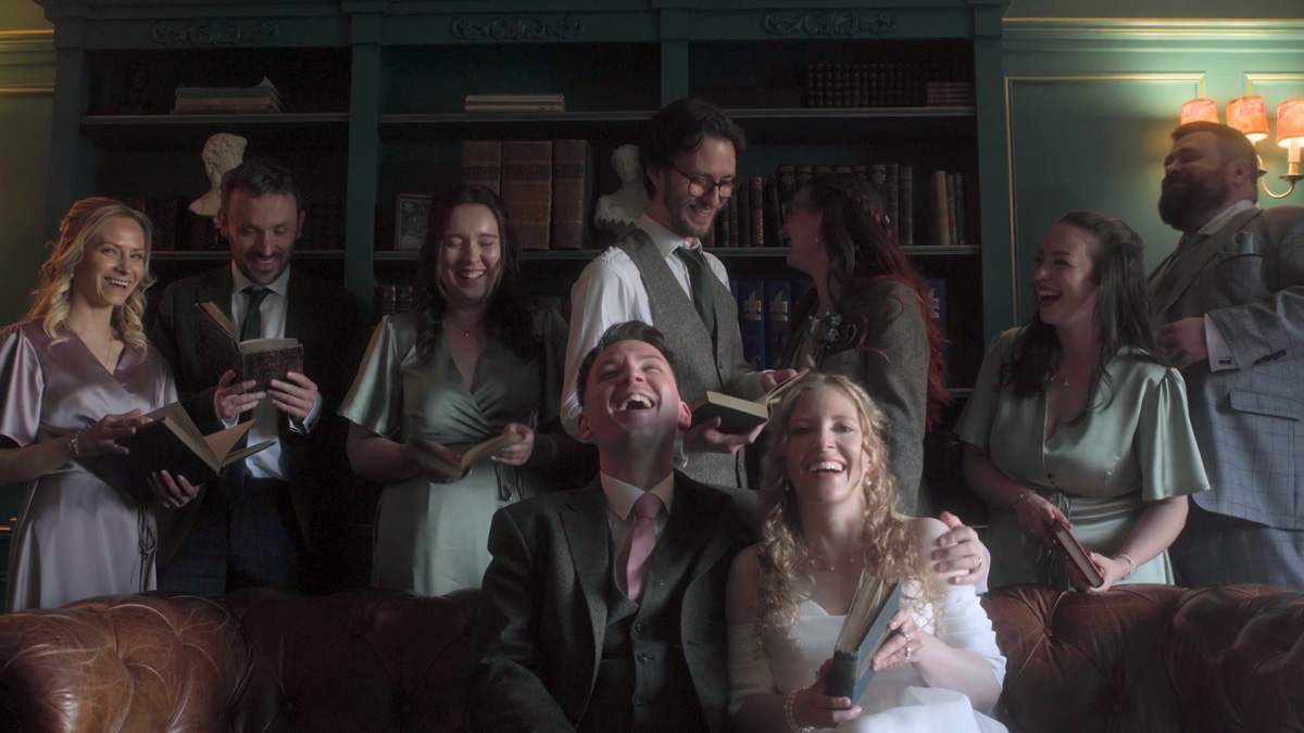 Holly and Dan in Dunston Hall Library Chesterfield